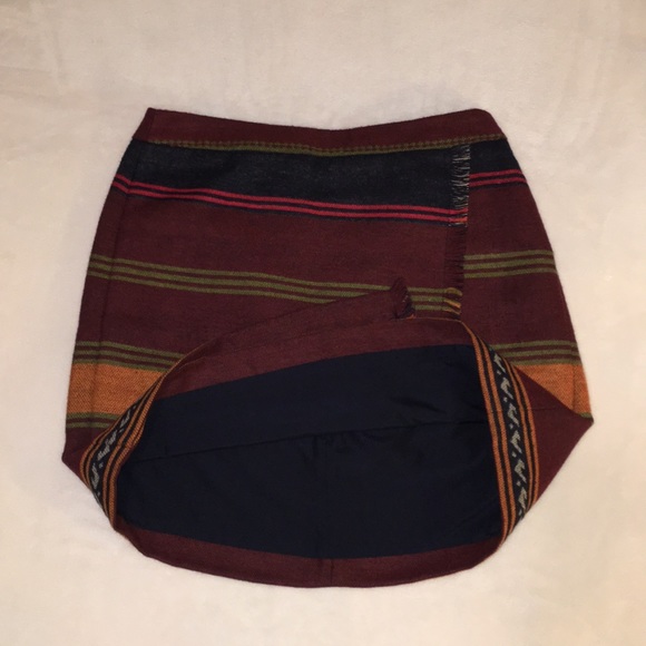 LOFT Burgundy-Multicolor western skirt Petite - Picture 4 of 5
